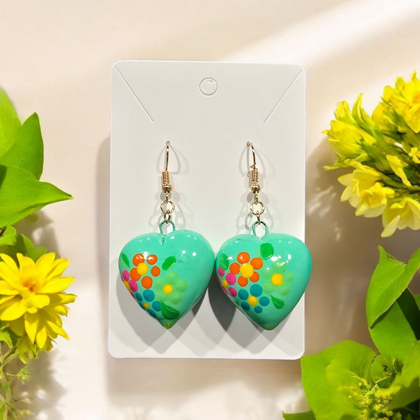 Dotted Floral Multicolor Talavera Earrings
