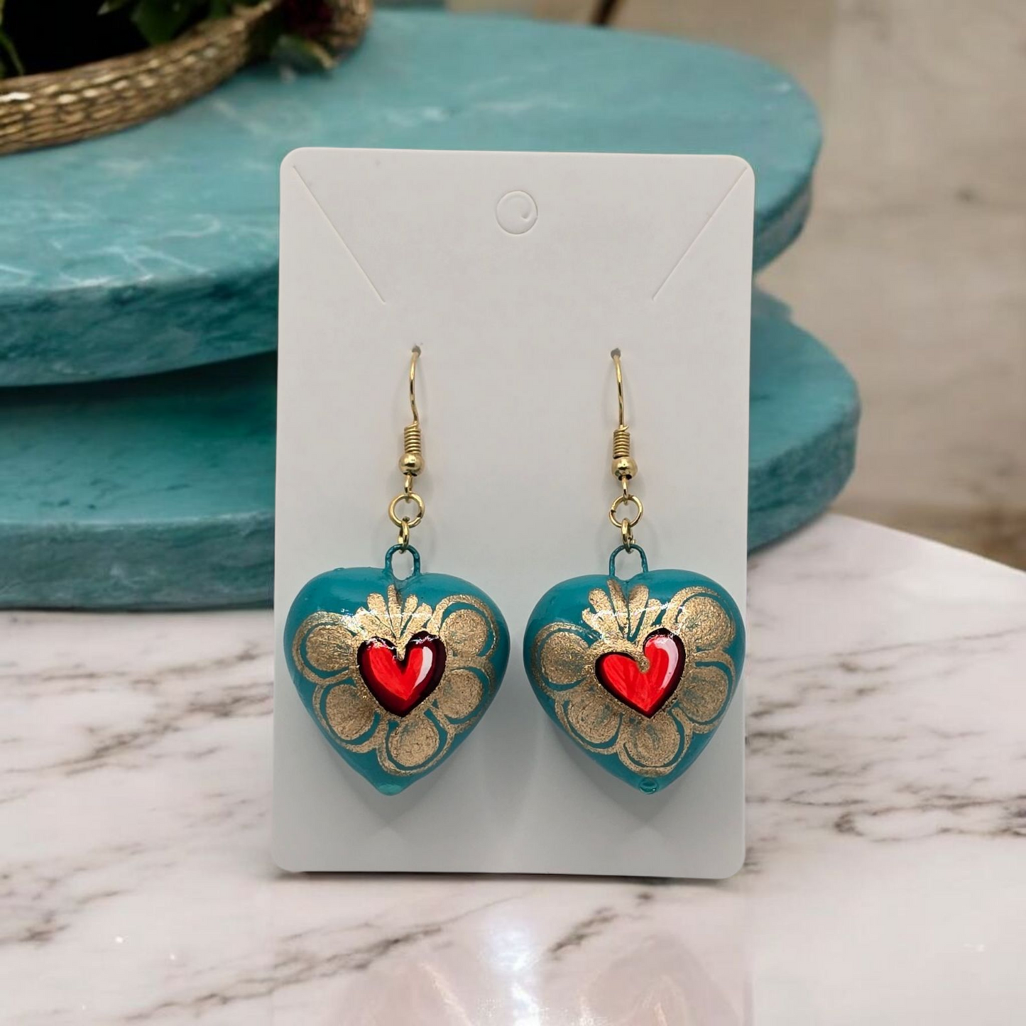 Sacred Heart Talavera Earrings